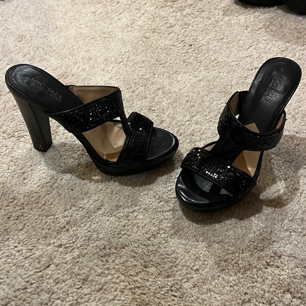 Michael Kors black sequins heels